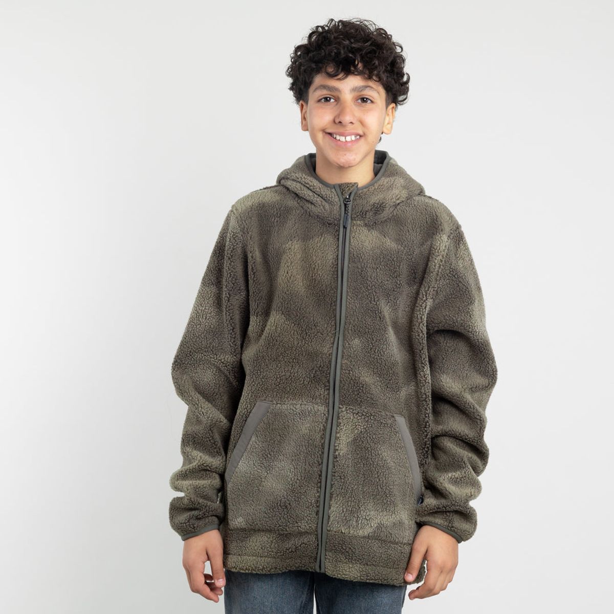 POLEMIC - Polerón Juvenil Mini Sherpa Print con gorro Polemic