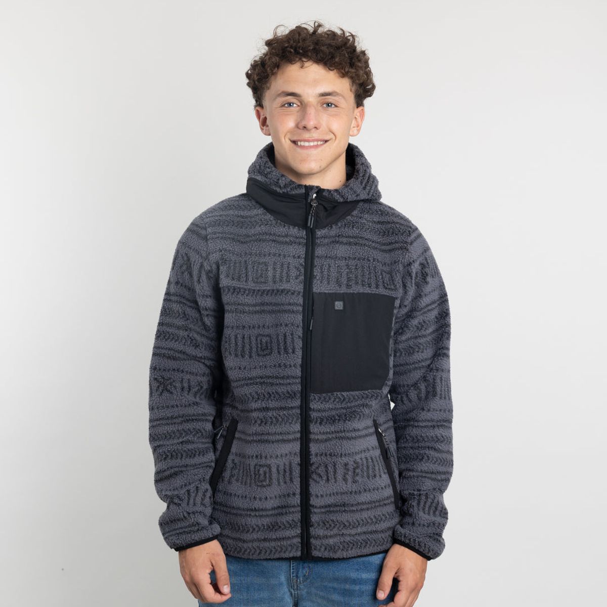 POLEMIC - Polerón Juvenil Mini Sherpa Full estampado con gorro Polemic