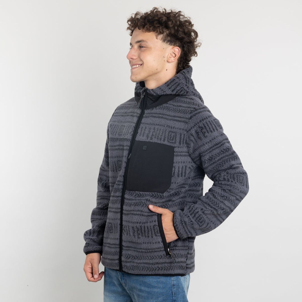 POLEMIC - Polerón Juvenil Mini Sherpa Full estampado con gorro Polemic