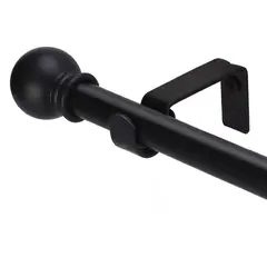 CASATUA - Barra Cortina Extensible 80 a 210 cm Con Soportes - Negro - 80 a 210 cm