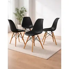 GENERICO - Pack de 4 Silla Eames - Negro