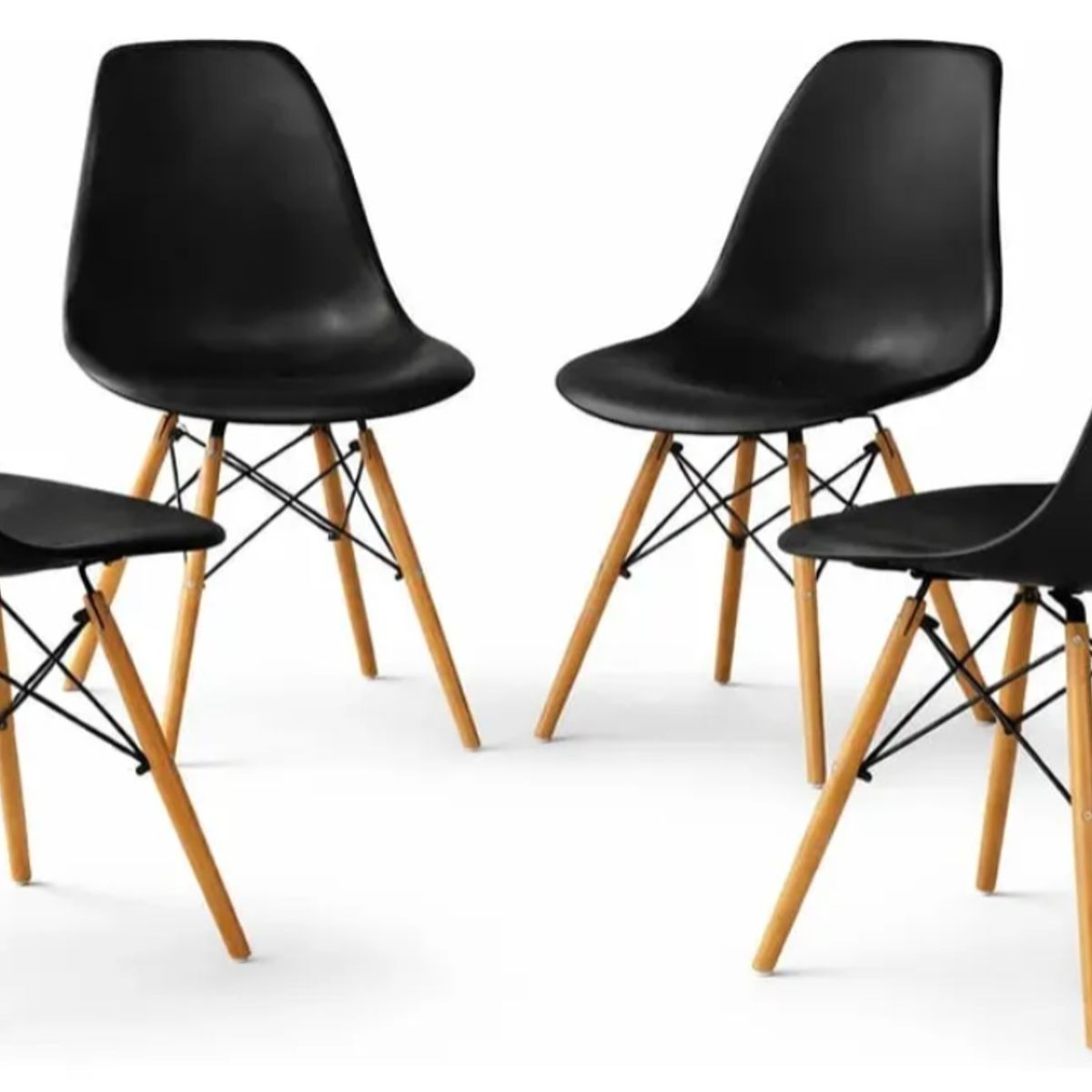 GENERICO - Pack de 4 Silla Eames - Negro