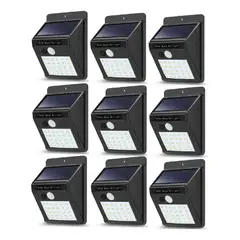 GENERICO - Pack X9 Foco Led Solares Exterior Luz Solar Foco Led Sensor BELUG