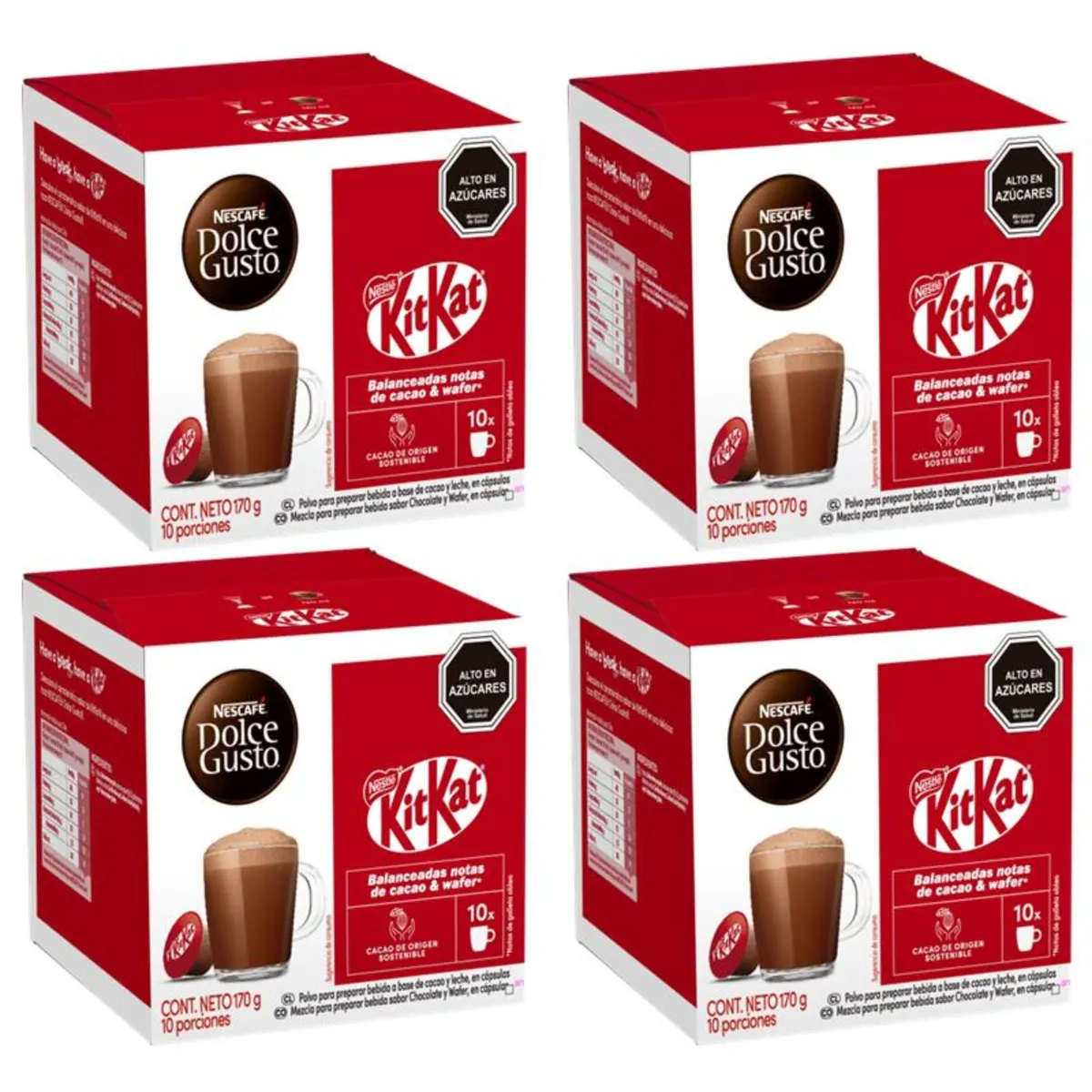 DOLCE GUSTO - Pack 4 Café Nescafé Dolce Gusto® Kit Kat 10 Cápsulas