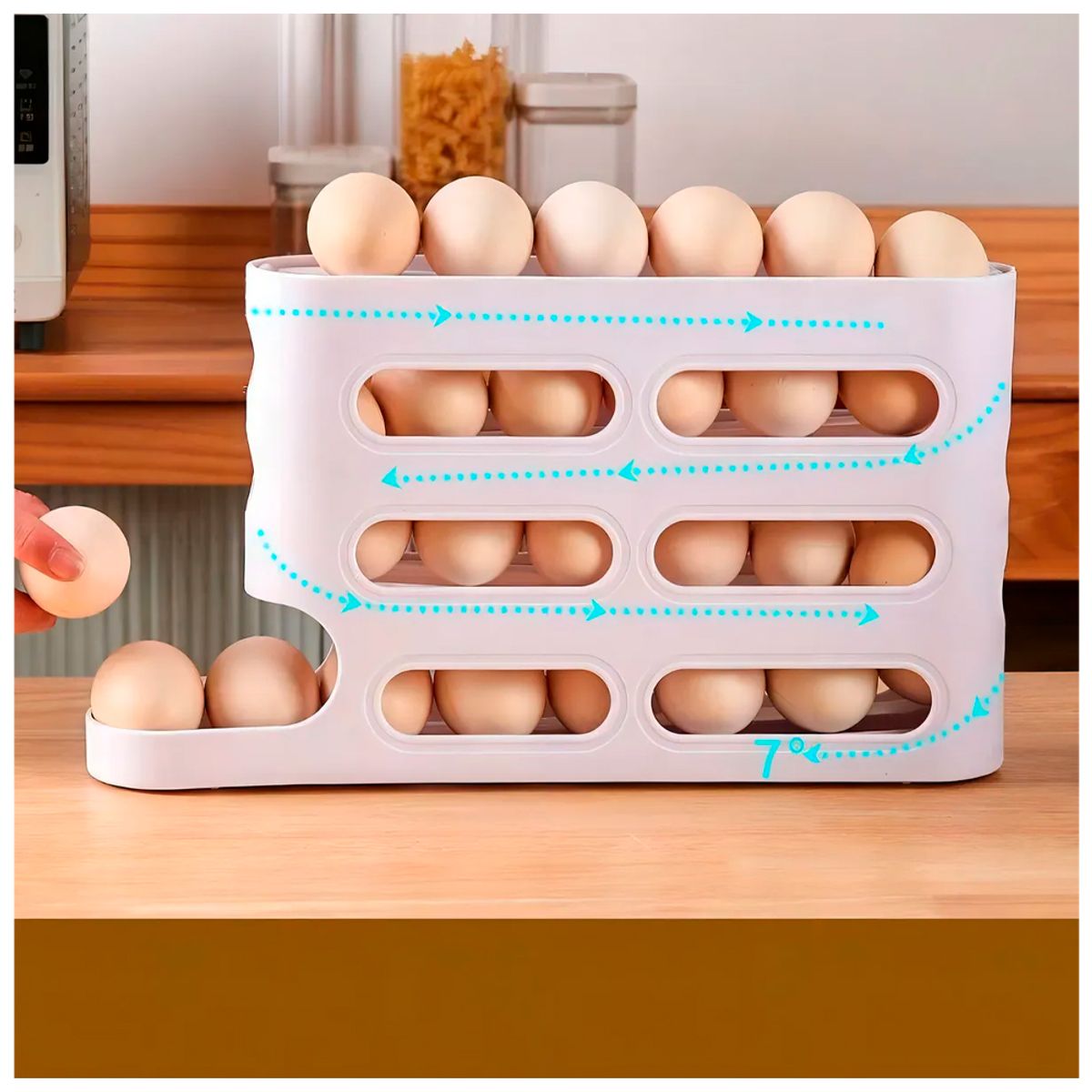 IRM - Organizador De Huevos XL para Refri Huevera Apilable 26pcs capacidad