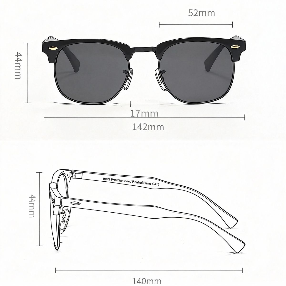 POLASUP - Polasup lentes Gafas de sol unisex clásicas y elegantes con montura grande proteccion uv400