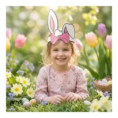 EKOL TACTICA MILITAR - Pack 50 Cintillos Orejas De Conejo Pascua Resurrección Cartón Niña