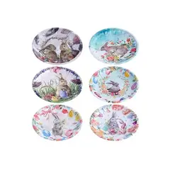 GENERICO - Plato Metálico de Pascua 19.3 cm Diseño Aleatorio - Ideal para Dulces y Decoración