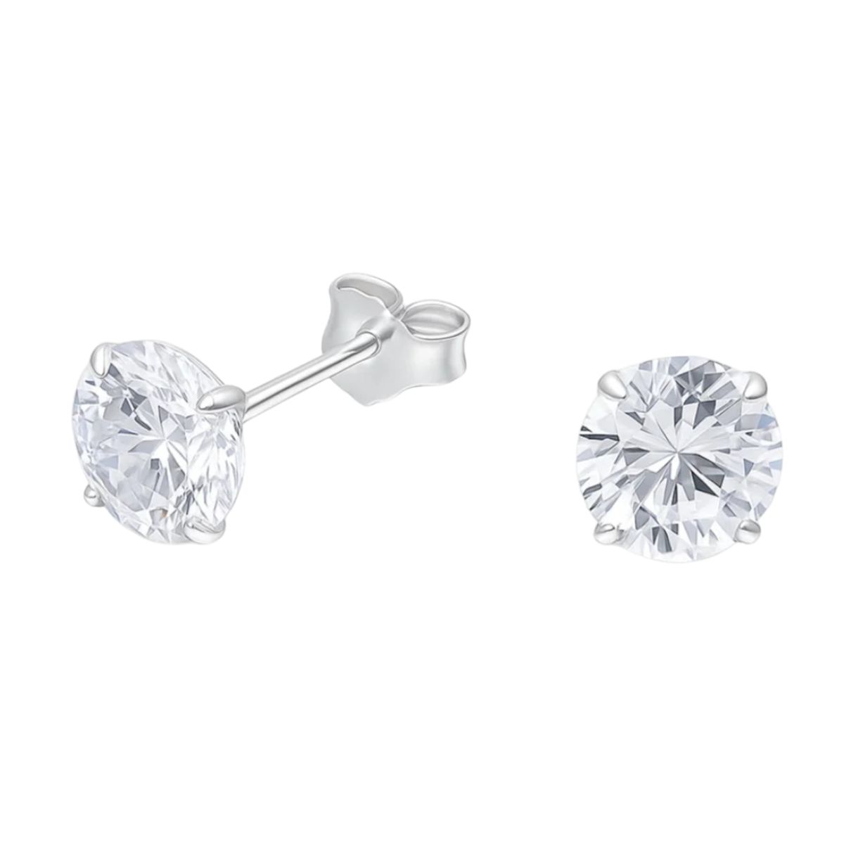 GENERICO - Aros Plata 925 Circón 6 mm