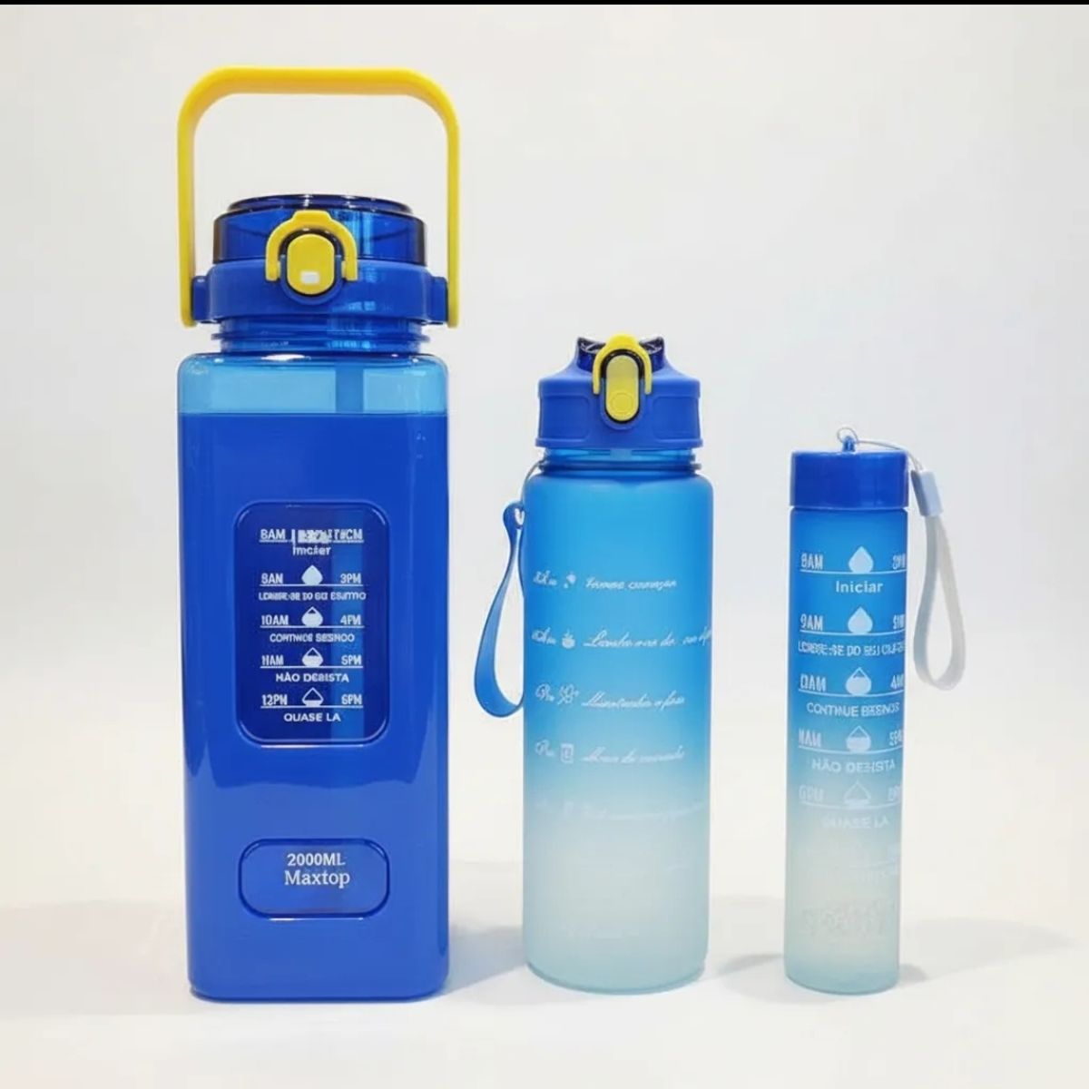 GENERICO - Pack 3 Botellas Motivacionales 2l, 900ml Y 300ml