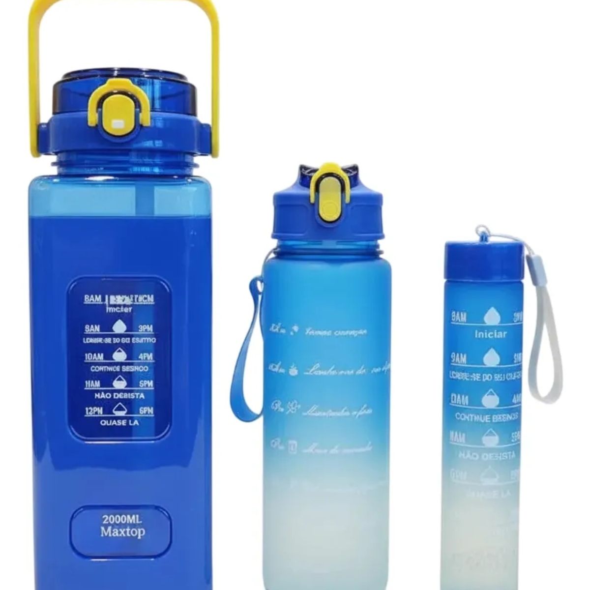 GENERICO - Pack 3 Botellas Motivacionales 2l, 900ml Y 300ml