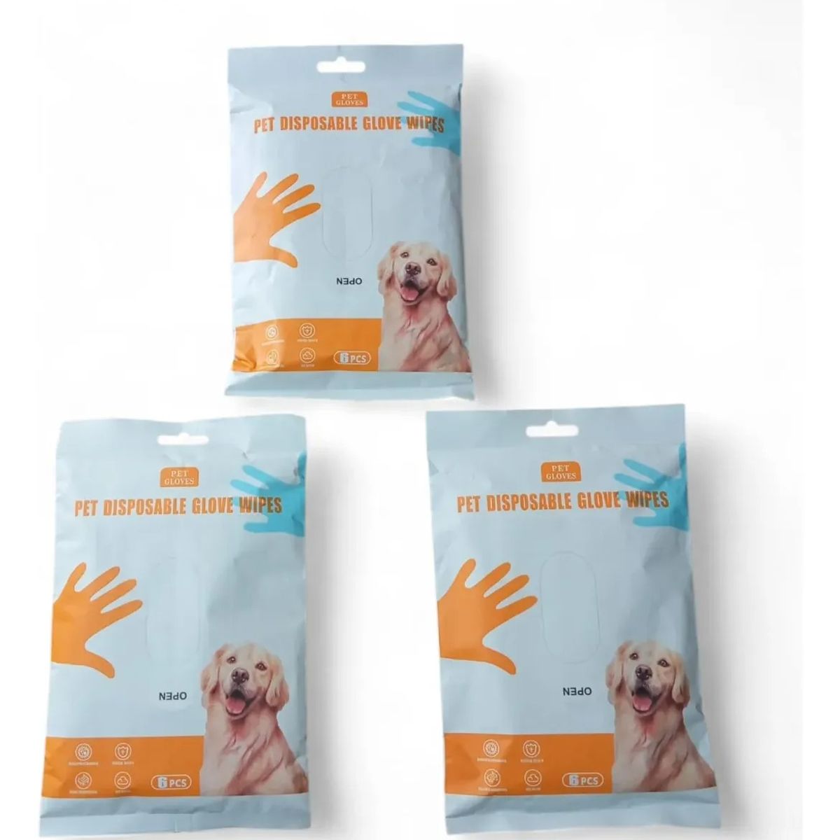 DEFENSOR FOREVER - Pack X3 Toallitas Húmedas Forma De Guantes Para Perros Gatos