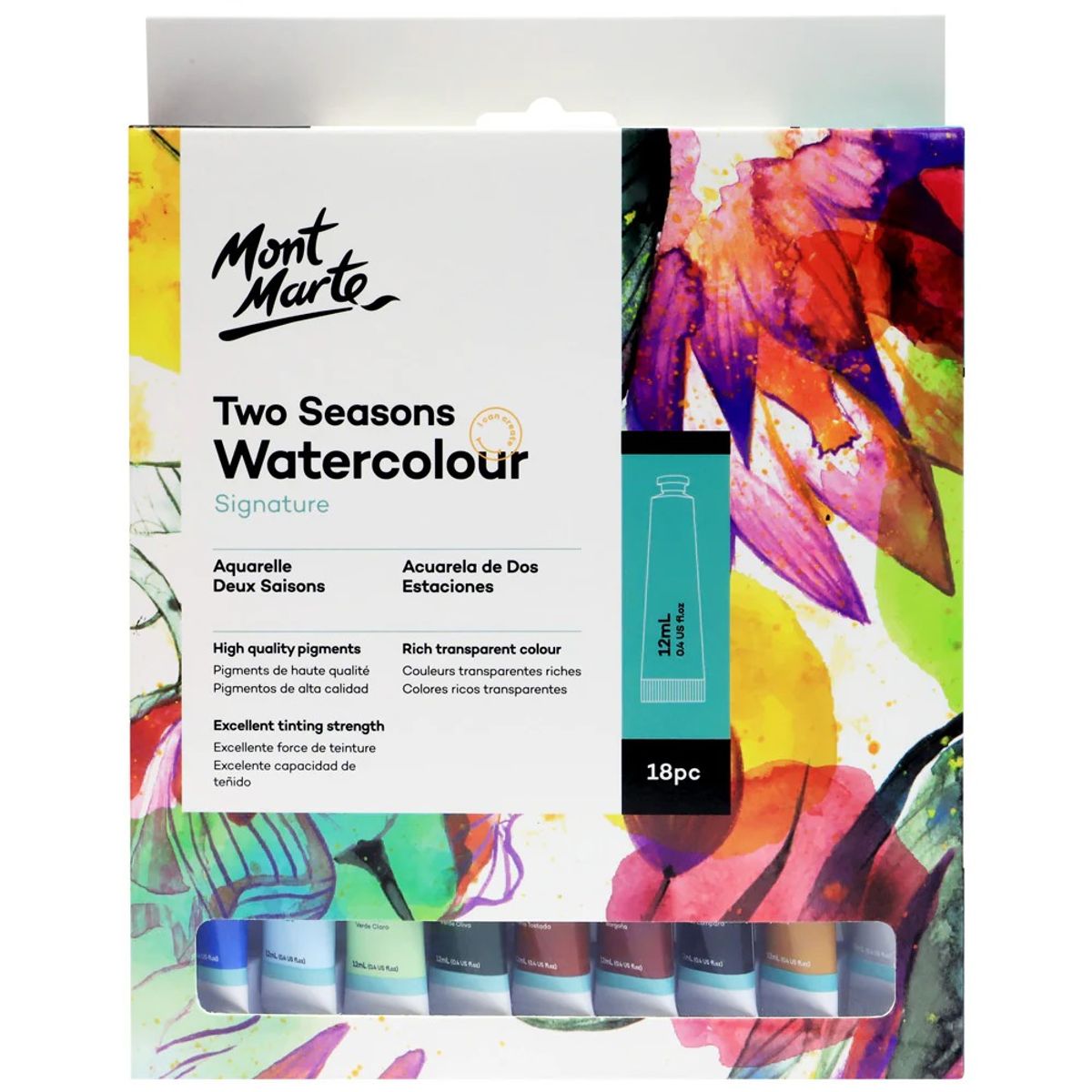 MONT MARTE - Mont Marte Set 18 Acuarelas Pastel Dos Estaciones 12ml