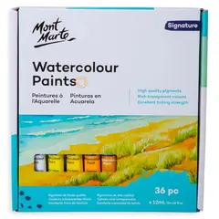 MONT MARTE - Set 36 Acuarelas Profesionales en Tubo 12ml
