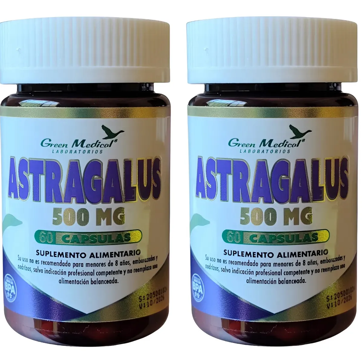 GREEN MEDICAL - Astragalo Gm 2 Frascos 2x60 Caps. Sist Inmune