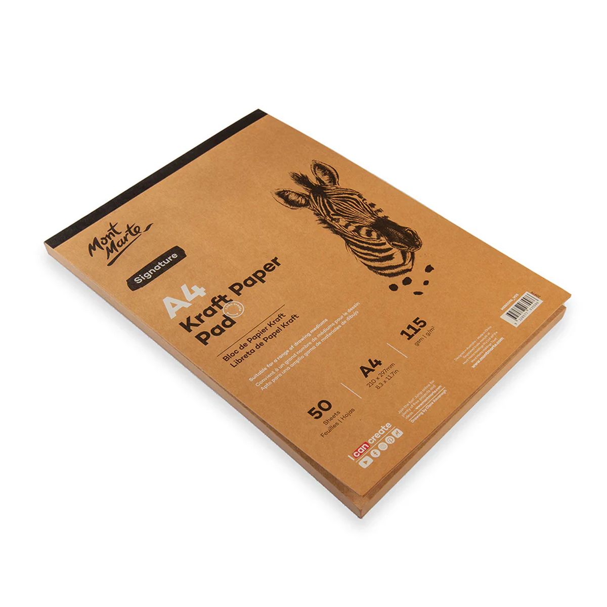 MONT MARTE - Mont Marte Block Papel Kraft A4 50 Hojas 115gsm
