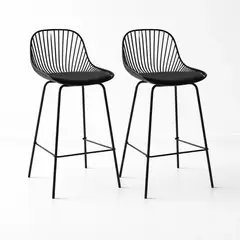 KLIK - Pack de 2 Taburetes Piso Bar Tropea Alto - Negro