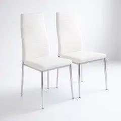 KLIK - Pack de 2 Sillas Acolchadas Dining Liana con patas cromadas - Blancas