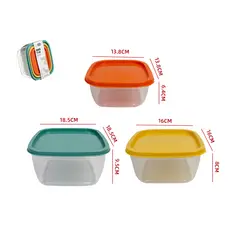 GENERICO - Set 3 Contenedores Plasticos Hermeticos Surtidos Cocina