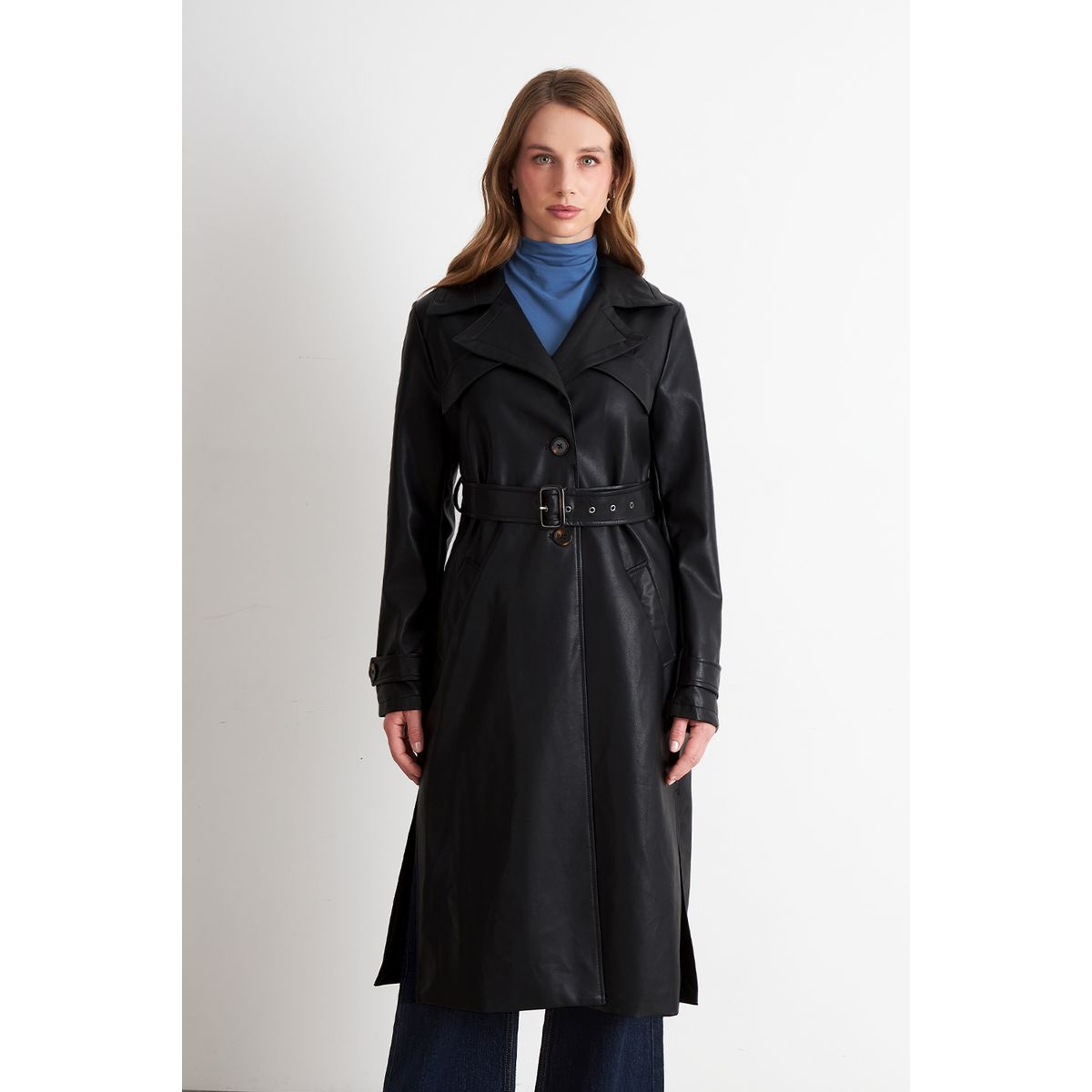 NICOPOLY - Abrigo Ecocuero Negro Nicopoly