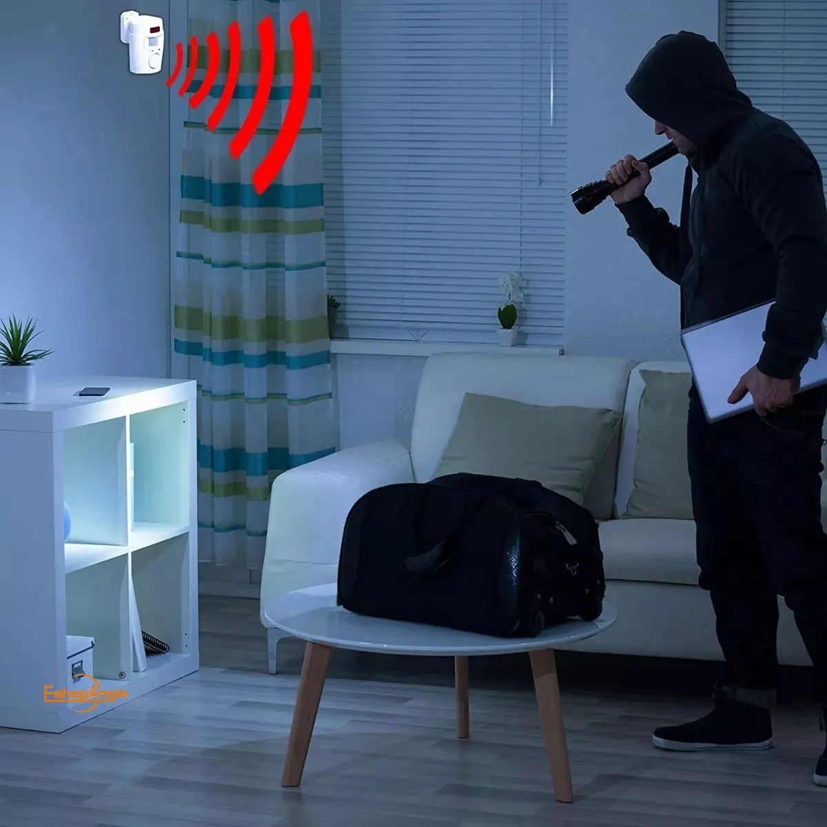 Alarmas Sensor De Movimiento Inalambrica con control remoto seguridad hogar y oficina, marca GENERICO - Foto 2