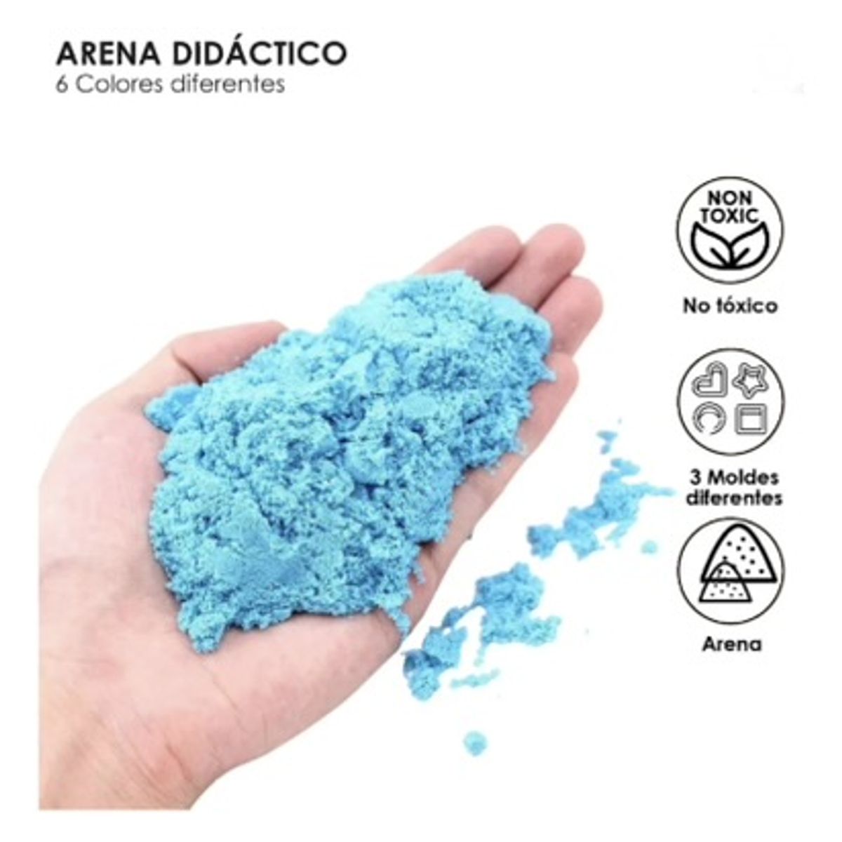 SPACE - Set 24 frascos Arenas Mágicas Kinetica 1200g, 12 Colores 24 Moldes