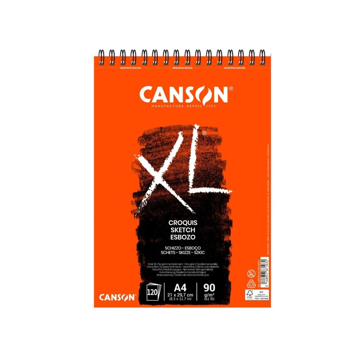 CANSON - Croquera Xl Sketch Croquis A4, 120 Hojas, 90 Gr. Canson