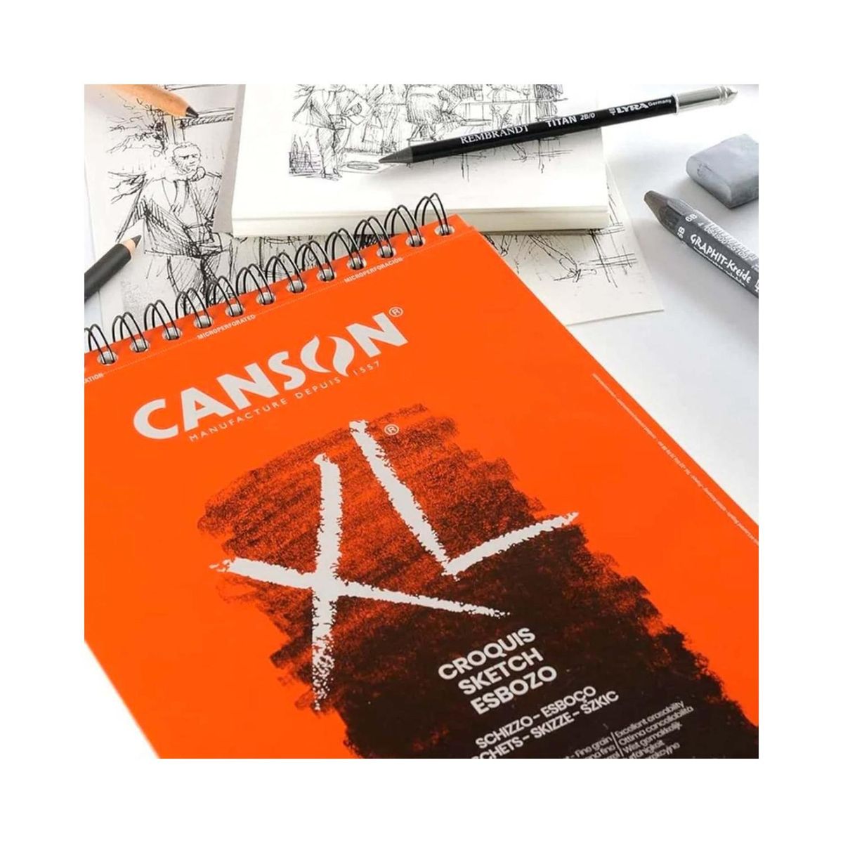 CANSON - Croquera Xl Sketch Croquis A4, 120 Hojas, 90 Gr. Canson