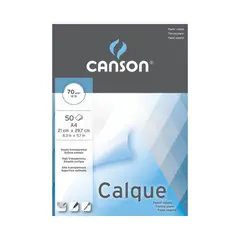 CANSON - Papel Calco Vegetal 50 Hojas, 70 Grs, A4.