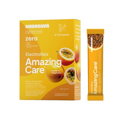 Amazing Care Electrolitos Maracuyá Bebida Hidratante 12