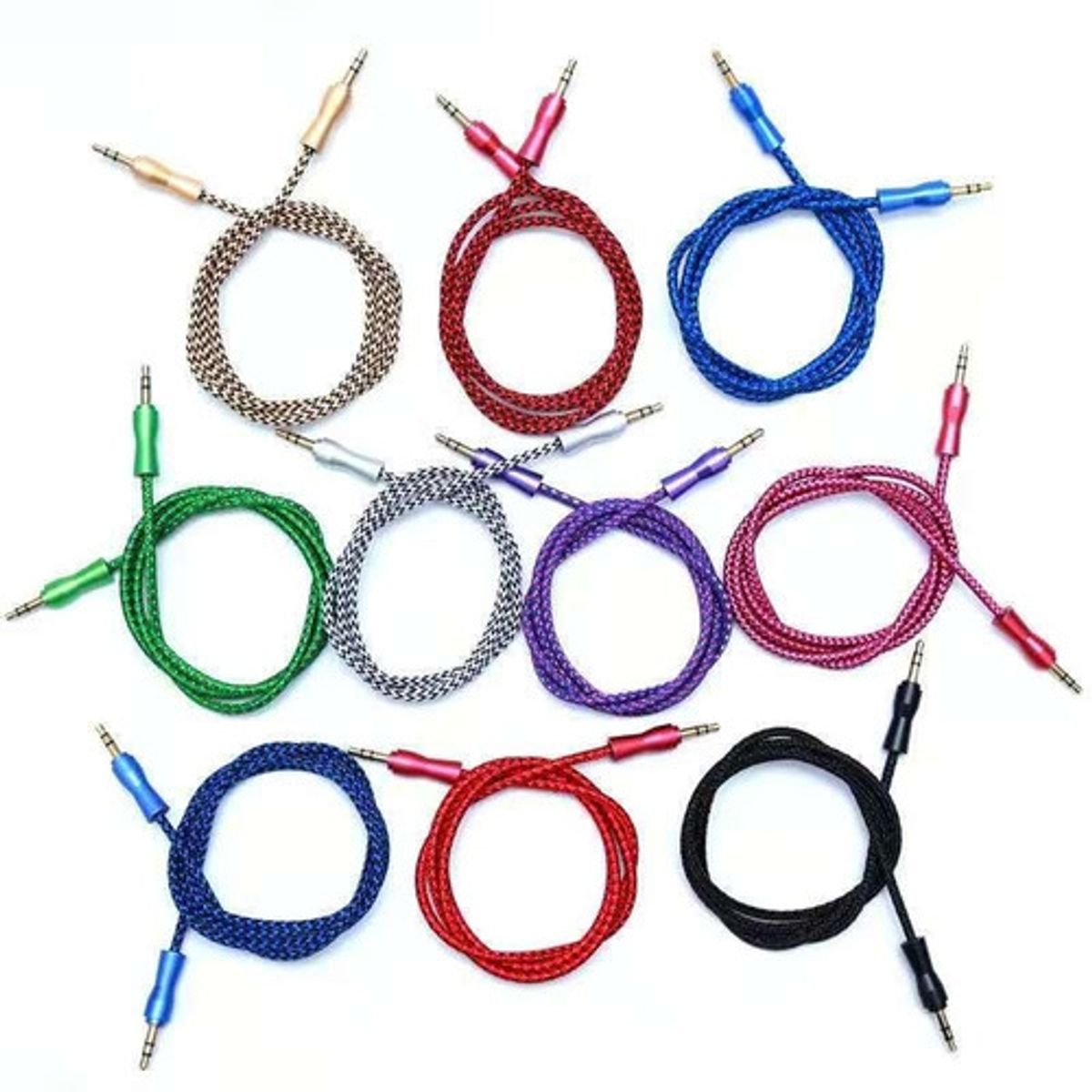 GENERICO - X10 Cable Auxiliar Audio Plug 3.5 Mm 1 Metros Premium Nylon