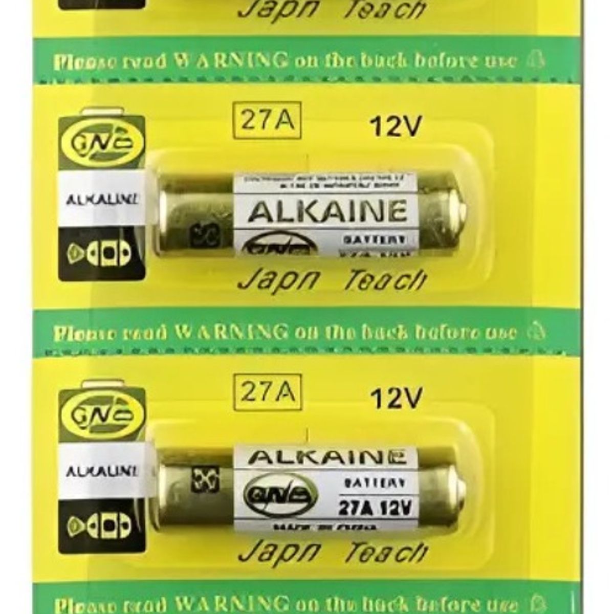 GENERICO - Pack 5 Baterias Pila 27a 12v Control Remoto  004018 004018 B27