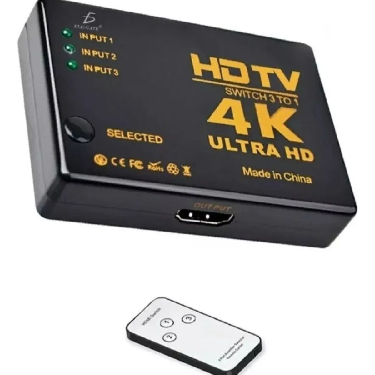 GENERICO - Switch Hdtv 4k Ultra Hd 3 Puertos Con Control Remoto 3x1