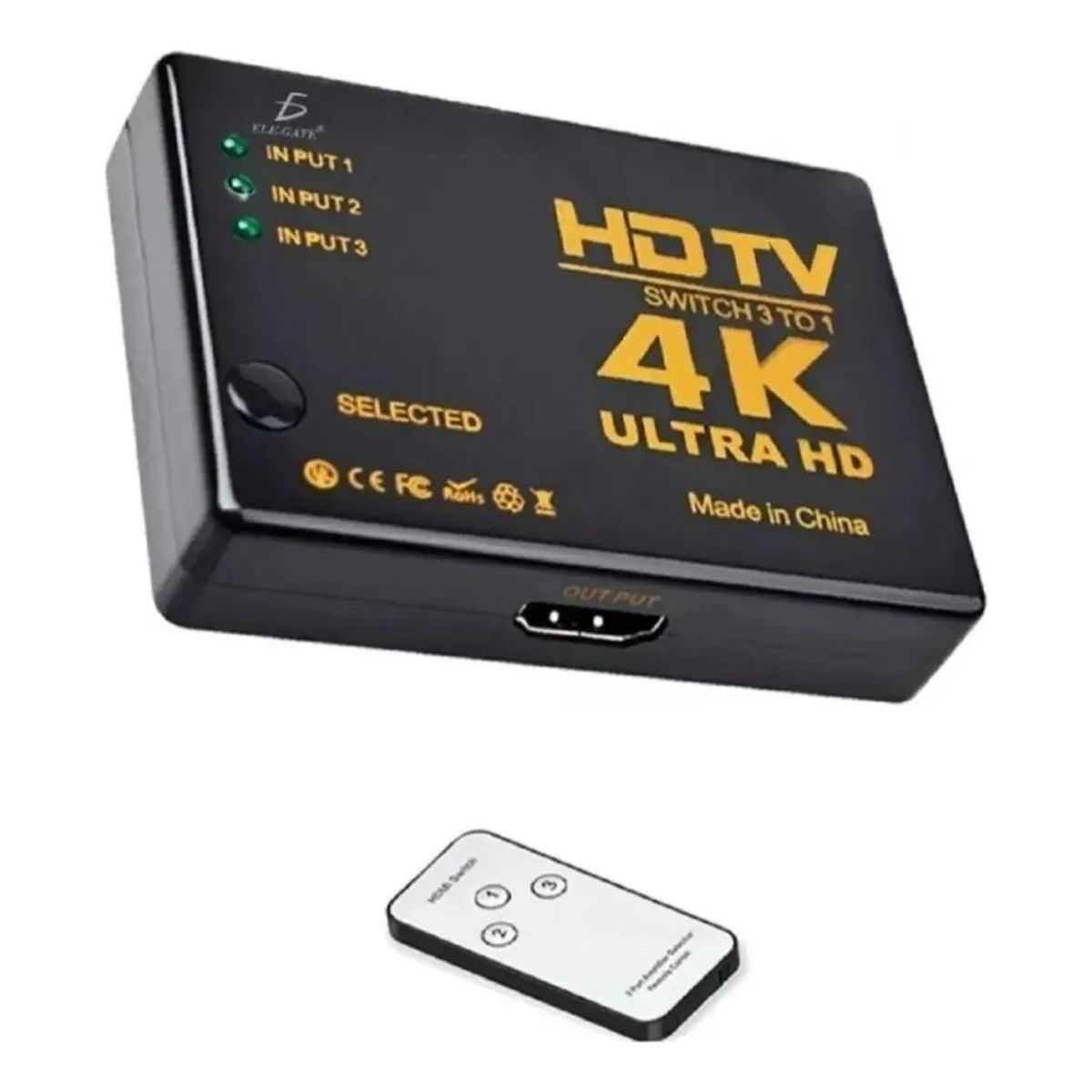 GENERICO - Switch Hdtv 4k Ultra Hd 3 Puertos Con Control Remoto 3x1