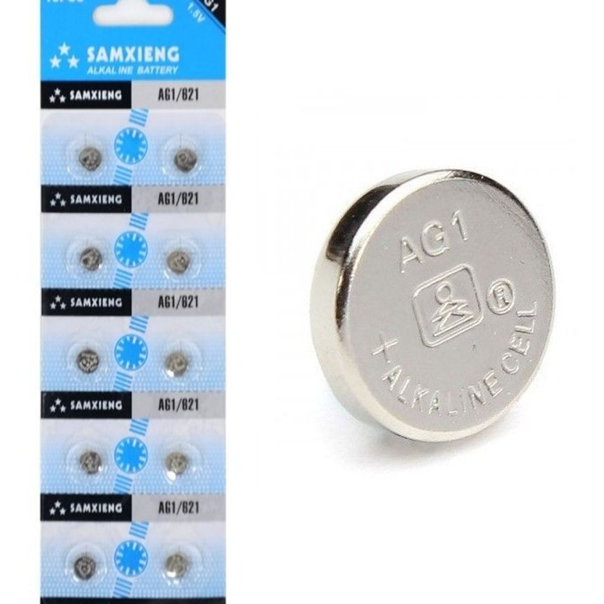 GENERICO - Pack 10 Pila Ag1 Bateria Lr621 Alcalina 1.5v Micro Boton