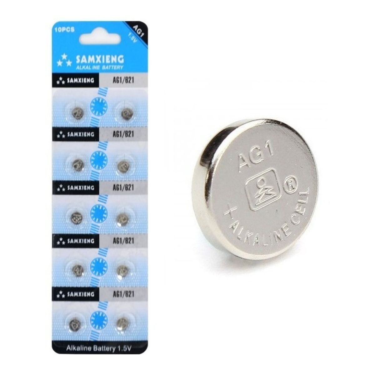 GENERICO - Pack 10 Pila Ag1 Bateria Lr621 Alcalina 1.5v Micro Boton