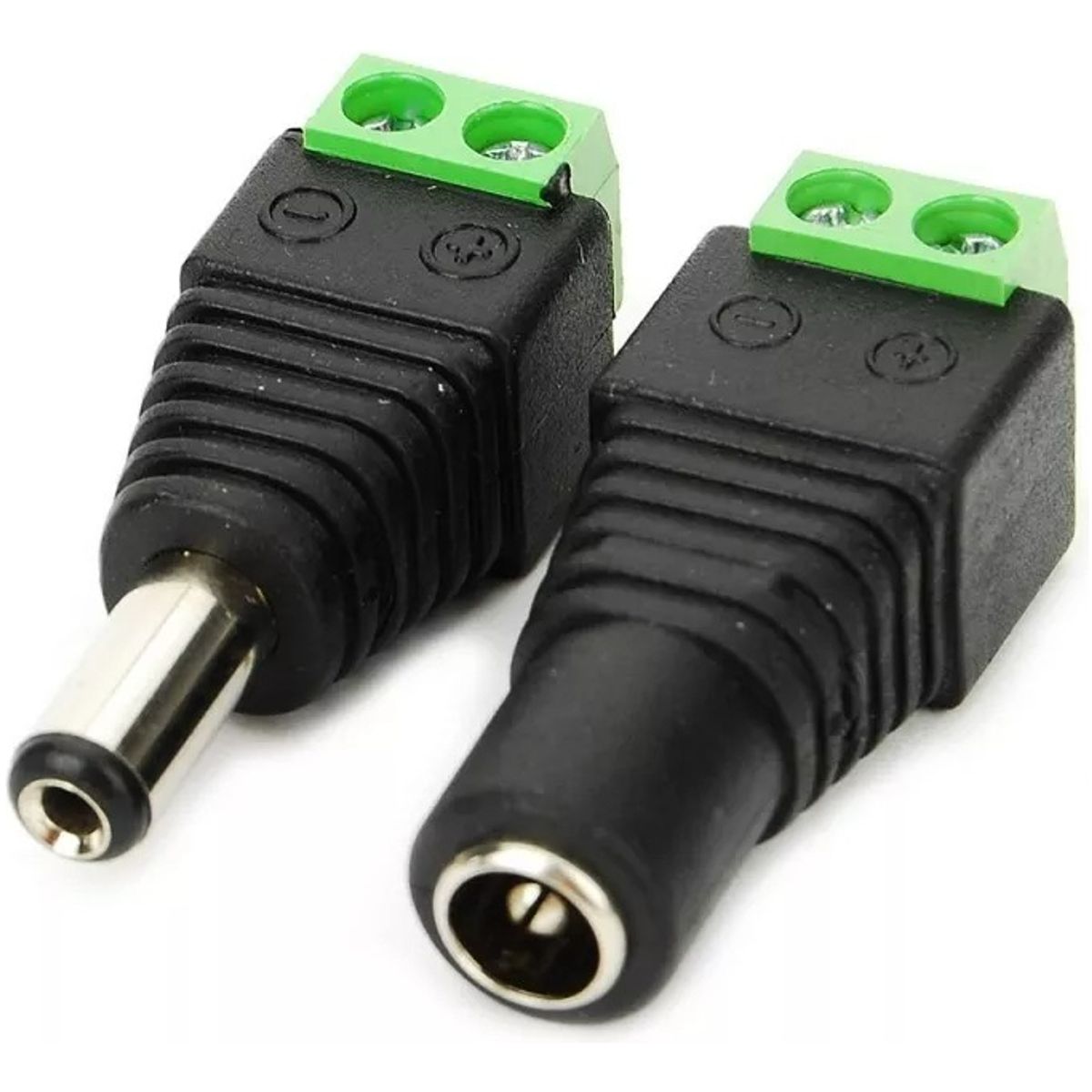 GENERICO - Pack X5 Par Conector Dc Hembra Y Macho De Poder Cámaras Color Negro - 221073+221074
