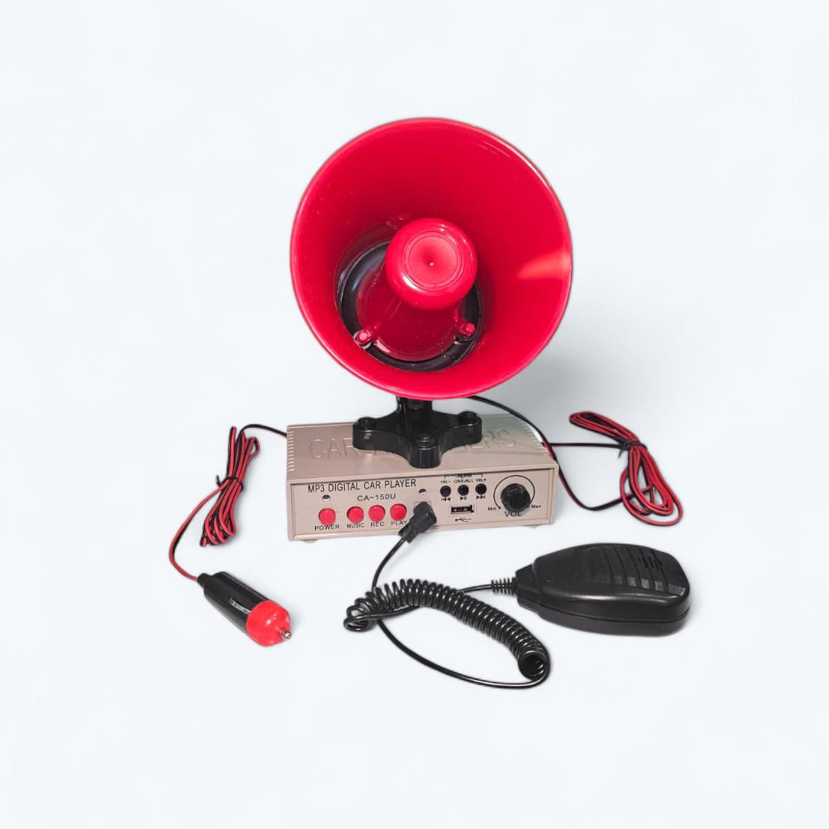 GENERICO - Megáfono Auto Glo Megafono MP3 200W 12V USB Grabador Micrófono 50km