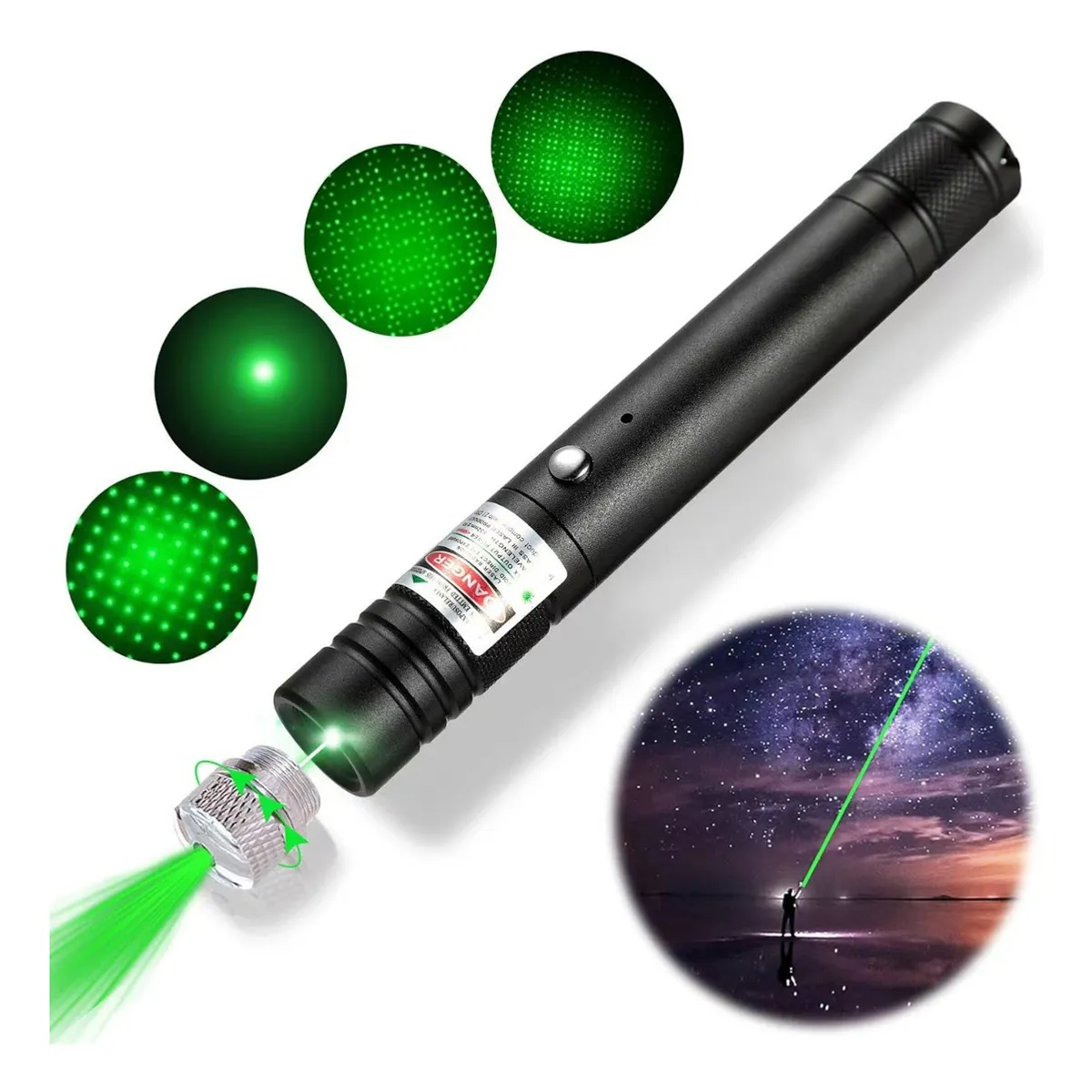 GENERICO - Puntero Laser Astronómic 5000mw Caleidoscopio Recargable Usb