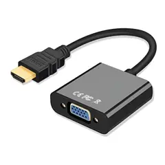 GENERICO - Adaptador HDMI a VGA Yixoo Negro 1080p con Audio para PC y TV