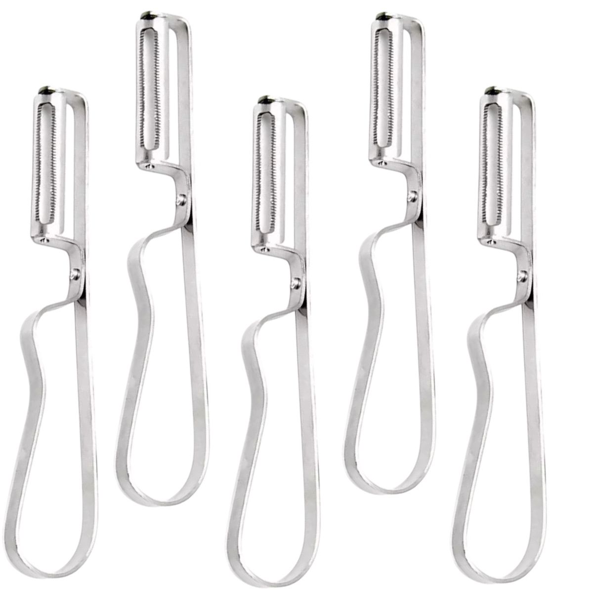 GENERICO - Pack X5 Peladores De Papas Frutas O Verduras, Pela Papa Ergonomico, Acero Inoxidable