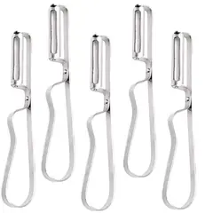 GENERICO - Pack X5 Peladores De Papas Frutas O Verduras, Pela Papa Ergonomico, Acero Inoxidable