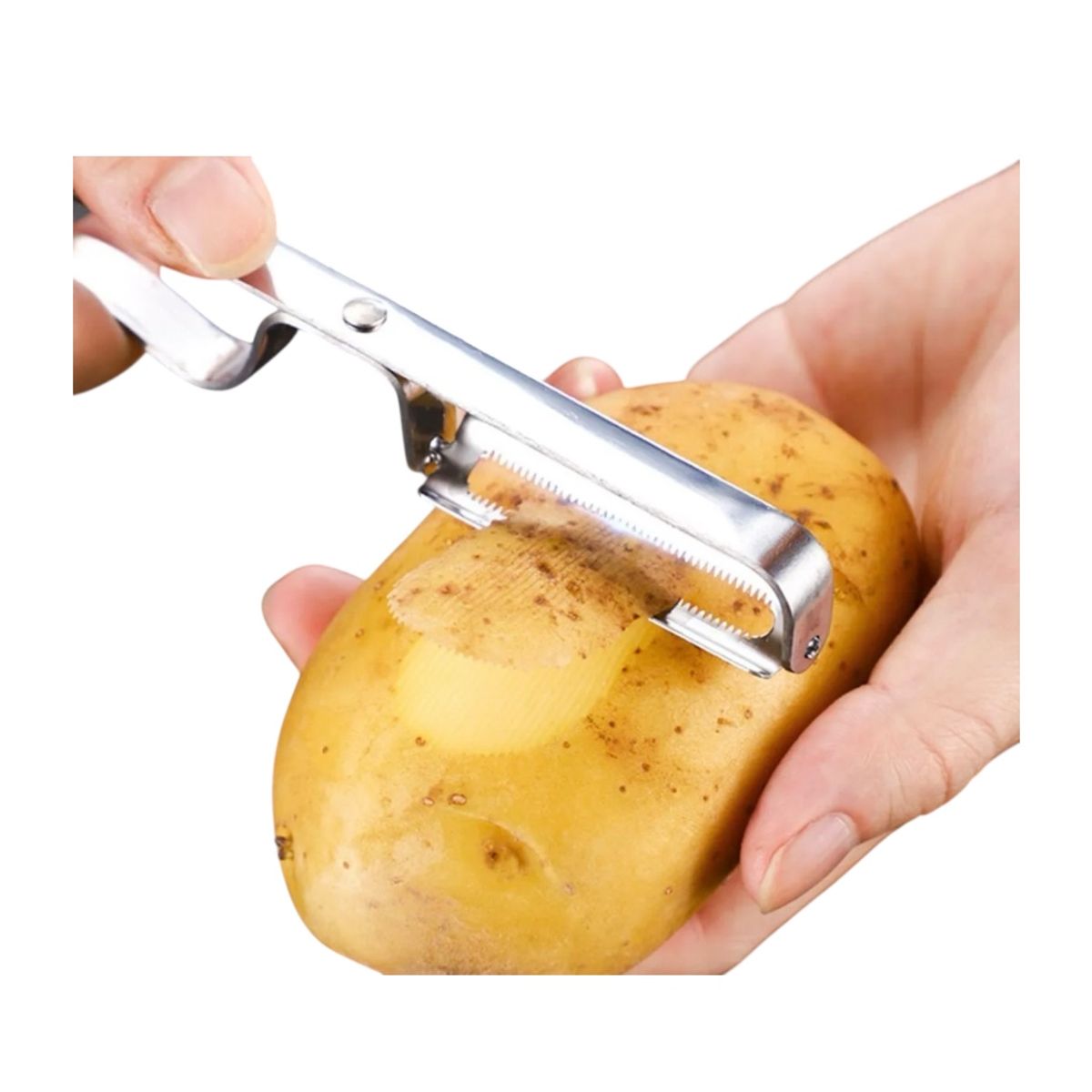 GENERICO - Pack X5 Peladores De Papas Frutas O Verduras, Pela Papa Ergonomico, Acero Inoxidable