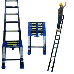 DANMI - Escalera Telescopica Aluminio Retráctil 3.8 M Soporta 150kg