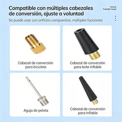 GENERICO - Compresor Portátil 12v Neumáticos Powerbank Linterna Negro