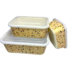 GENERICO - Set 3 Contenedores Fibra Bambú Hermético Fiambrería o recipientes Eco-Friendly Ecologico y Biodegradables