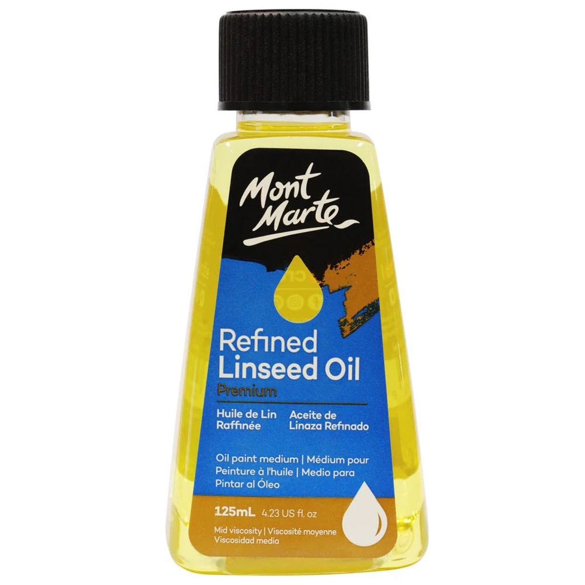 MONT MARTE - Mont Marte Aceite de Linaza Refinado para Óleo 125ml