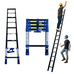 DANMI - Escalera Telescopica Aluminio Retráctil 2.6 M Soporta 150kg
