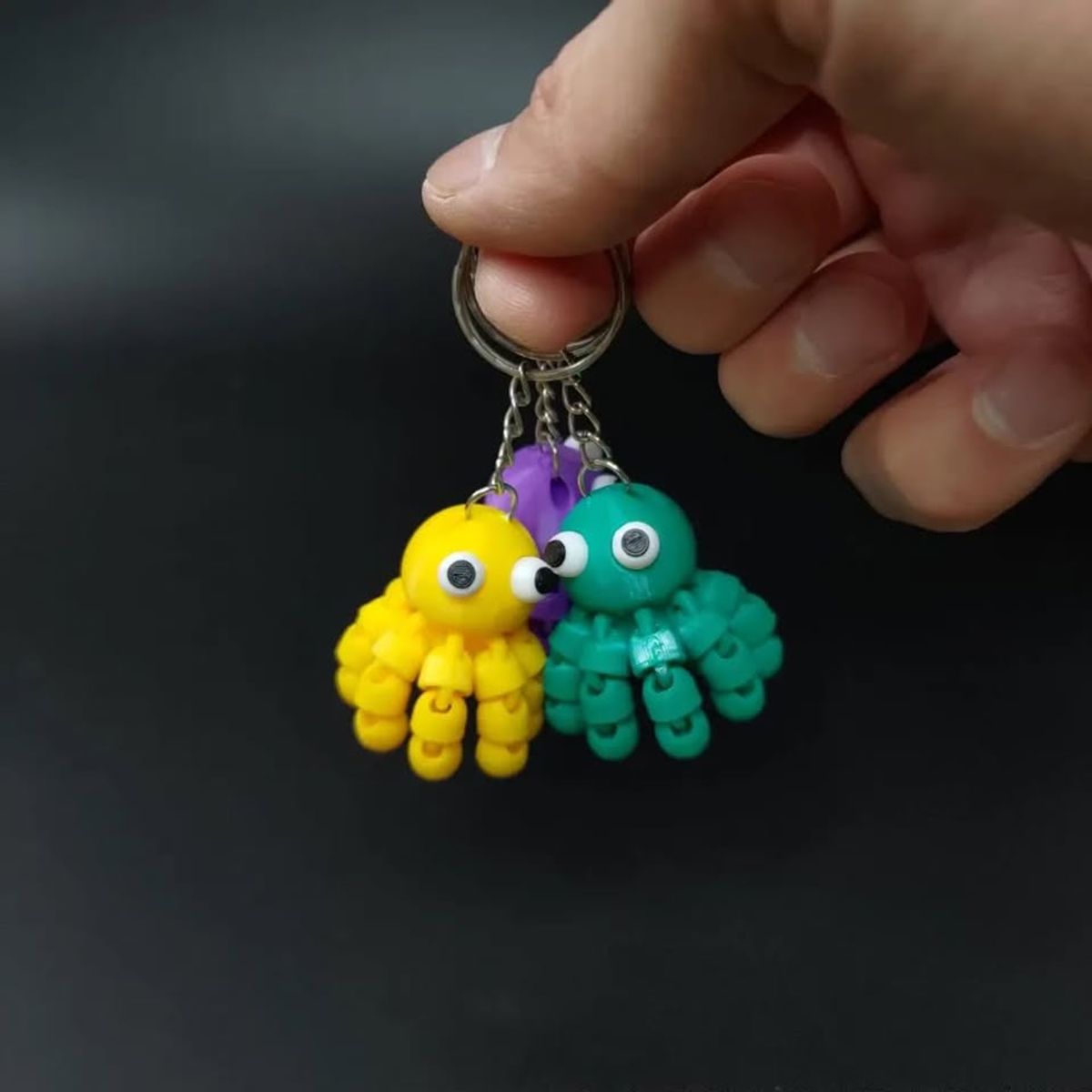 GENERICO - Pulpo Articulado - Llavero (pack 3 Unidades)