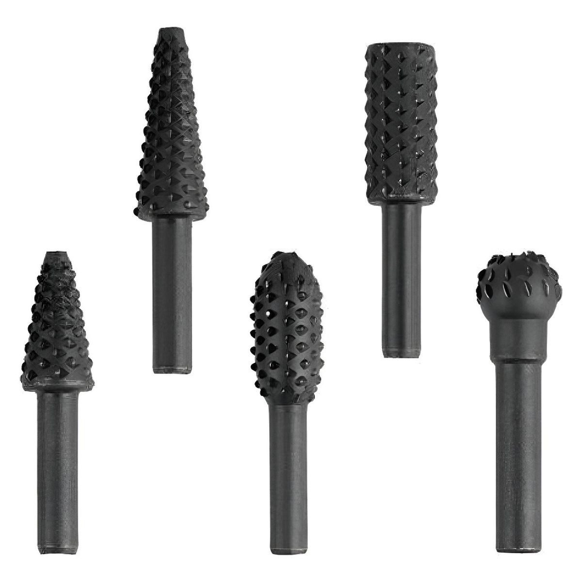 GENERICO - Set 5 Fresas Rotativas Madera Metal, Taladro Y Dremel, Lima